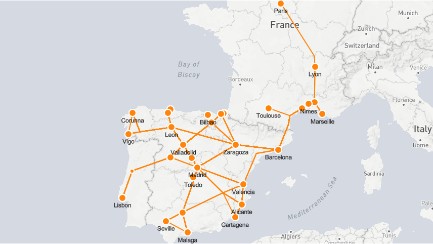 Mapa de Trenes de Renfe